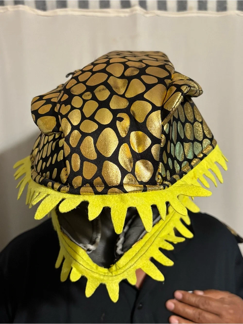 T-Rex Gold and Black Snake Dinosaur Head Costume